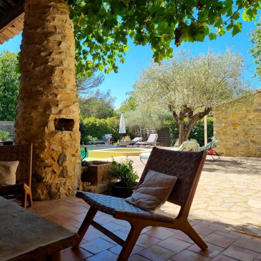 Villa de 3 chambres avec piscine privee jacuzzi et jardin clos a Lussana Lussan  Esterno foto