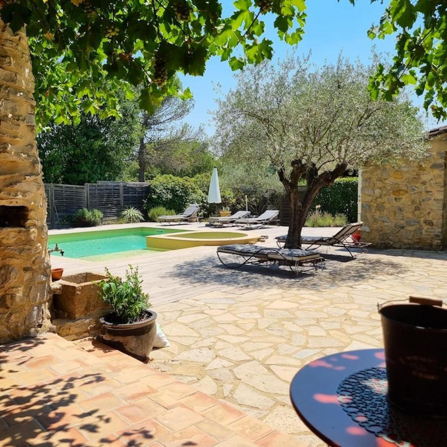 Villa de 3 chambres avec piscine privee jacuzzi et jardin clos a Lussana Lussan  Esterno foto