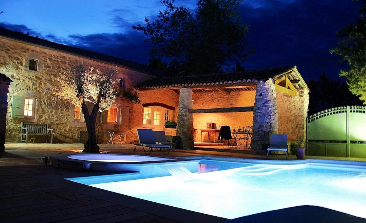 Villa de 3 chambres avec piscine privee jacuzzi et jardin clos a Lussana Lussan  Esterno foto